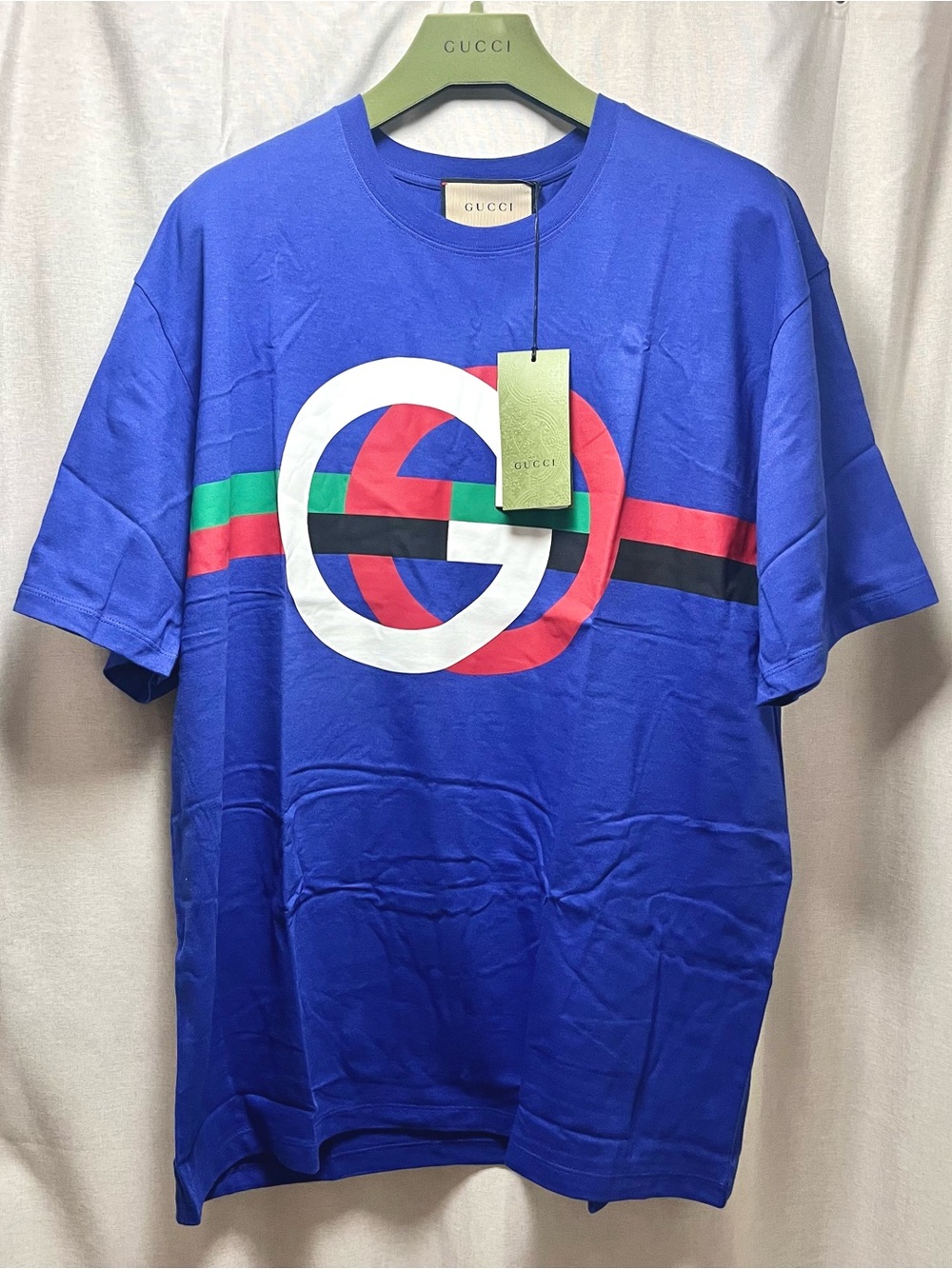 Gucci $690 GG Abstract Logo Cotton Jersey Tee Shirt